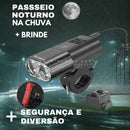 Kit Farol Ultra LED Ciclismo Profissional + BRINDE Sinalizador Traseiro