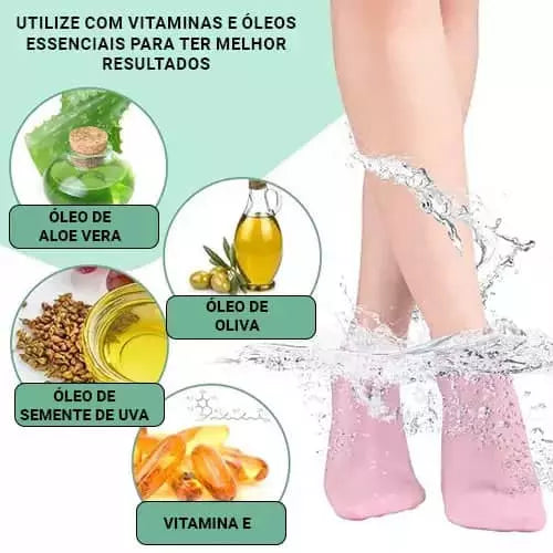 Nova Meia Rejuvenescedora para Hidratar Pés e Calcanhar COMPRE 1 LEVE 2