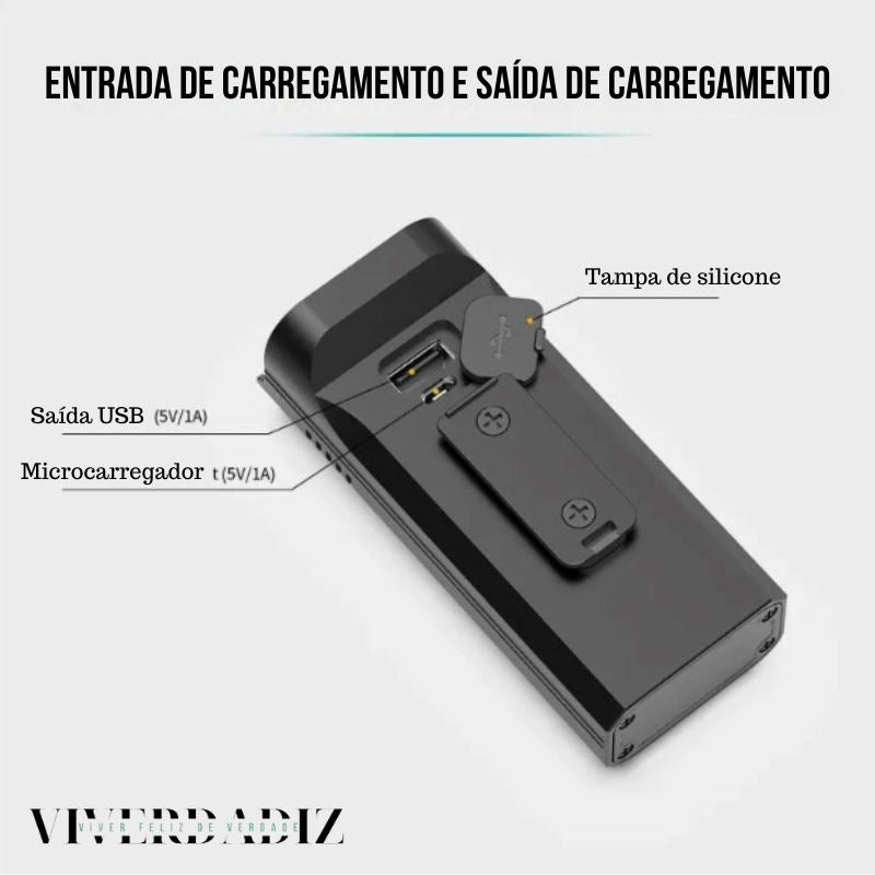 Farol de Bike Profissional Recarregável USB, 6-8 LEDS Luzes Dianteiras e Traseiras Viverdadiz 