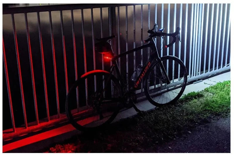 Farol de Bike Profissional Recarregável USB, 6-8 LEDS Luzes Dianteiras e Traseiras - Viverdadiz