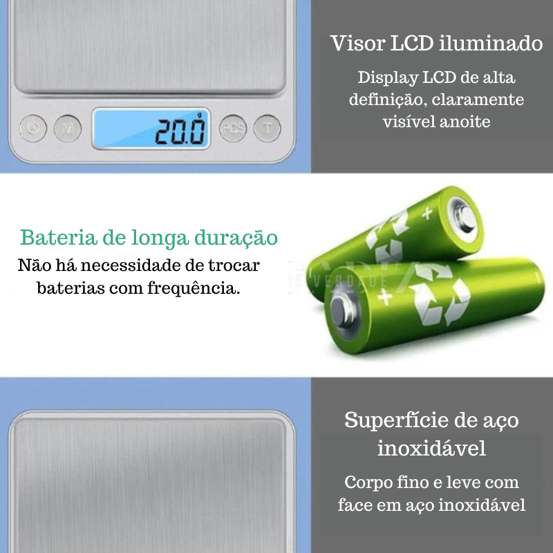 Balança Profissional Digital Para Cozinha LCD de Precisão, 0.01G, 500G, 3KG