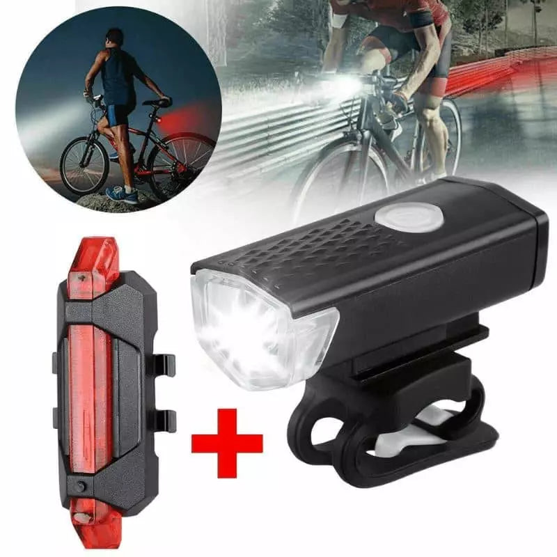 Kit Led Dianteiro + Sinalizador Traseiro de BRINDE Para Bike Recarregável USB