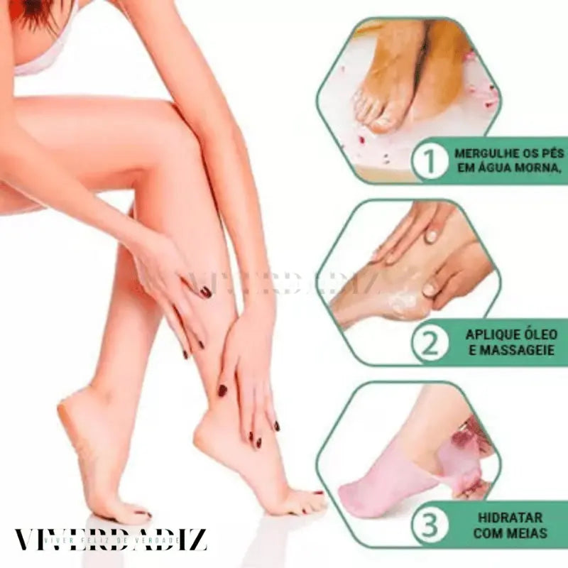 Nova Meia Rejuvenescedora para Hidratar Pés e Calcanhar COMPRE 1 LEVE 2