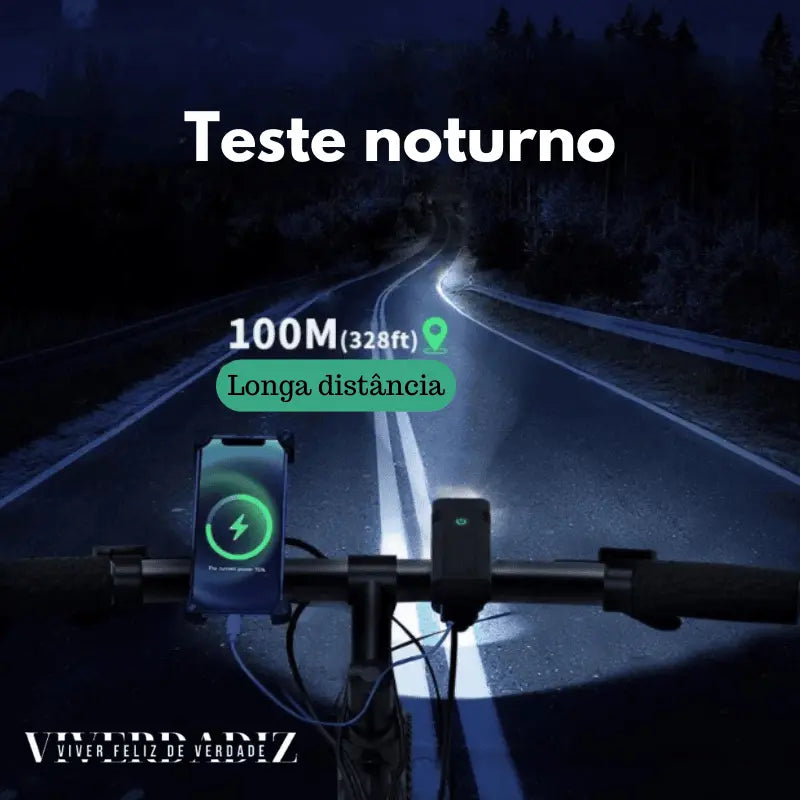 Kit Farol de Bike Profissional Recarregável USB, 6-8 LEDS Luzes Dianteiras e Traseiras