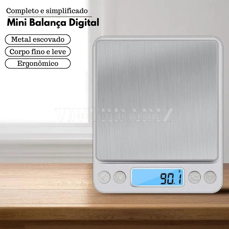 Balança Profissional Digital Para Cozinha LCD de Precisão, 0.01G, 500G, 3KG