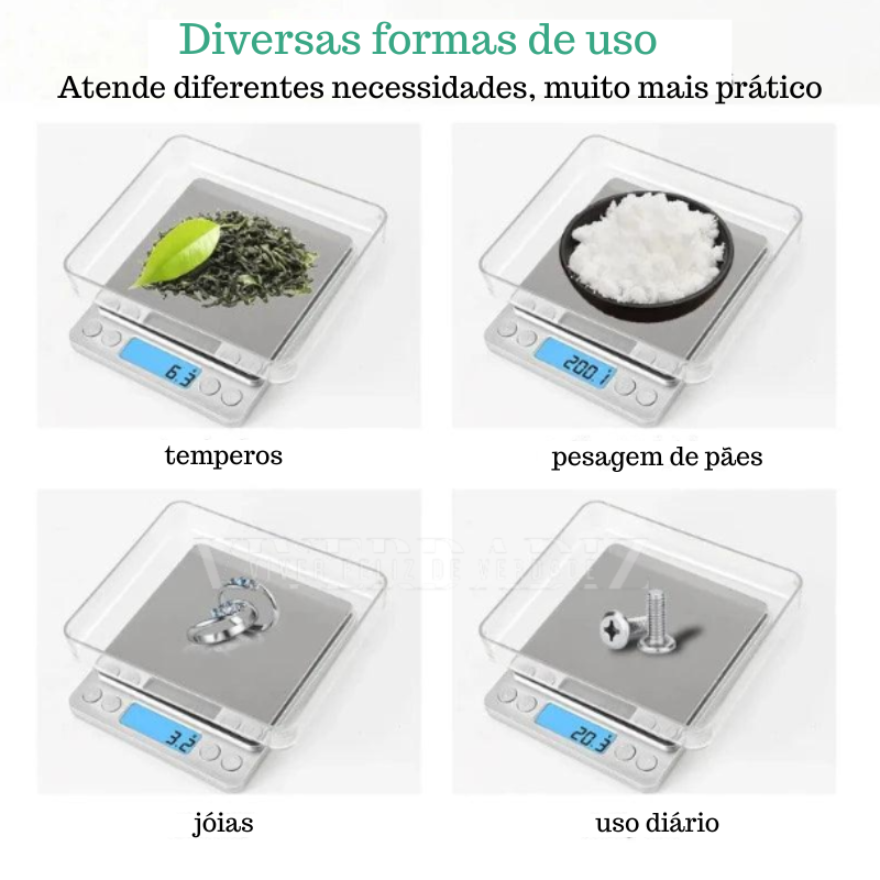 Balança Profissional Digital Para Cozinha LCD de Precisão, 0.01G, 500G, 3KG