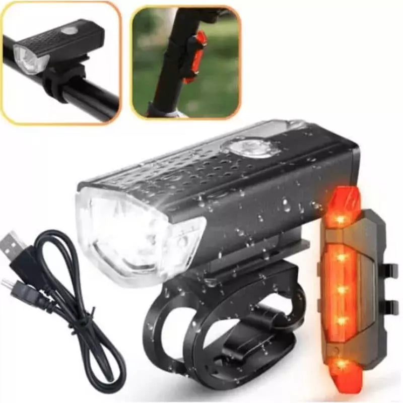 Kit Led Dianteiro + Sinalizador Traseiro de BRINDE Para Bike Recarregável USB