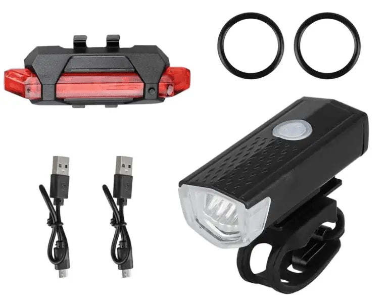 Kit Led Dianteiro + Sinalizador Traseiro de BRINDE Para Bike Recarregável USB